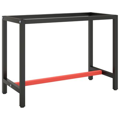 vidaXL Estructura banco de trabajo metal negro y rojo mate 110x50x79cm