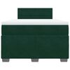 vidaXL Cama box spring con colch&oacute;n terciopelo verde oscuro 120x190 cm