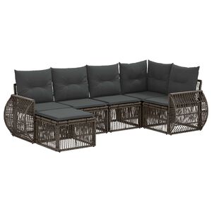 vidaXL Conjunto de sof&aacute;s de jard&iacute;n 6 pcs Gris y Gris Oscuro