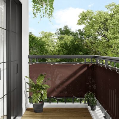 vidaXL Pantalla de balcón 100% poliéster Oxford marrón 75x1000 cm