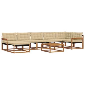 vidaXL Conjunto de sof&aacute;s de exterior con coj&iacute;n 22 pcs Natural y Beige