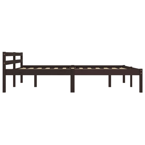 vidaXL Estructura cama sin colchón madera pino marrón oscuro 180x200cm