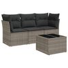 vidaXL Set de sof&aacute;s de jard&iacute;n 4 pzas y cojines rat&aacute;n sint&eacute;tico gris