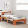 vidaXL Estructura de cama con cabecera Marr&oacute;n cera 90 x 200 cm