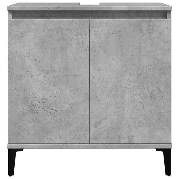 vidaXL Armario de lavabo madera contrachapada gris hormig&oacute;n 58x33x60cm