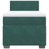 vidaXL Cama box spring con colchón terciopelo verde oscuro 100x200 cm