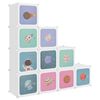 vidaXL Armario de almacenamiento infantil Cube con 10 cubos, PP blanco