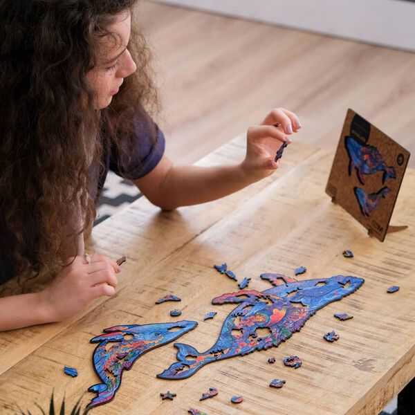 UNIDRAGON Rompecabezas Milky Whales 268 piezas madera tama&ntilde;o gigante