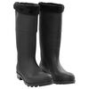 vidaXL Botas de agua con calcetines extra&iacute;bles negro n&uacute;mero 45 PVC