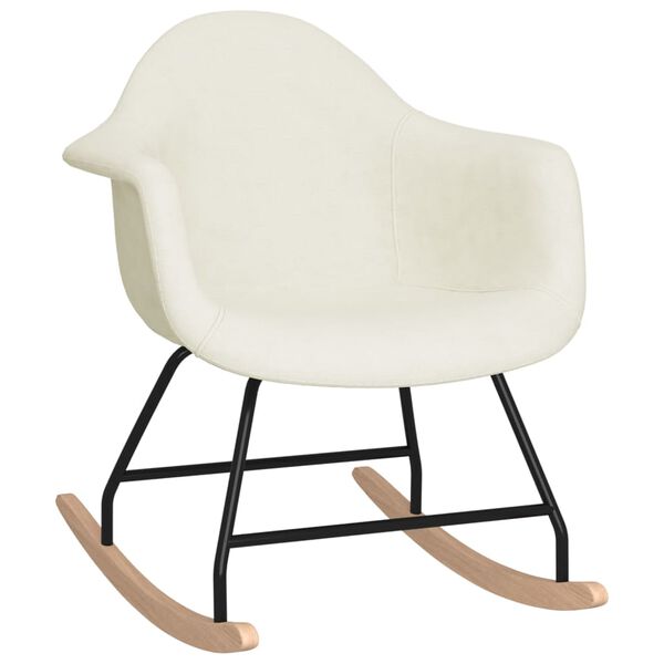 vidaXL Silla mecedora de tela color crema