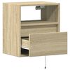 vidaXL Mueble de TV de pared con luces LED roble Sonoma 41x31x45 cm