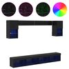 vidaXL Unidades de TV de Pared con LED con LED 6 pcs Roble Negro