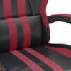 vidaXL Silla gaming cuero sint&eacute;tico negro y rojo vino tinto