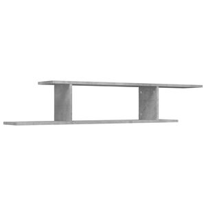 vidaXL Estante de pared de TV contrachapado gris hormig&oacute;n 125x18x23 cm
