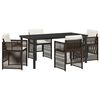 vidaXL Conjunto de Comedor de Jard&iacute;n 5 pcs Marr&oacute;n
