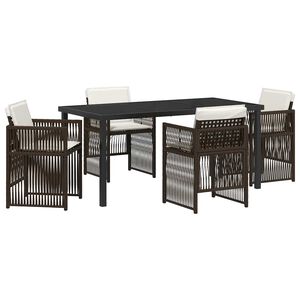 vidaXL Conjunto de Comedor de Jard&iacute;n 5 pcs Marr&oacute;n