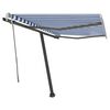 vidaXL Toldo manual retr&aacute;ctil con LED azul y blanco 300x250 cm