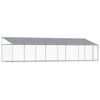 vidaXL Jaula de perros techo y puerta acero galvanizado gris 8x2x2 m