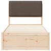 vidaXL Estructura de Cama con Cabecera Tapizada Taup&eacute; 75 x 190 cm