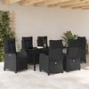 vidaXL Conjunto de Comedor de Jard&iacute;n 7 pcs Negro rat&aacute;n sint&eacute;tico