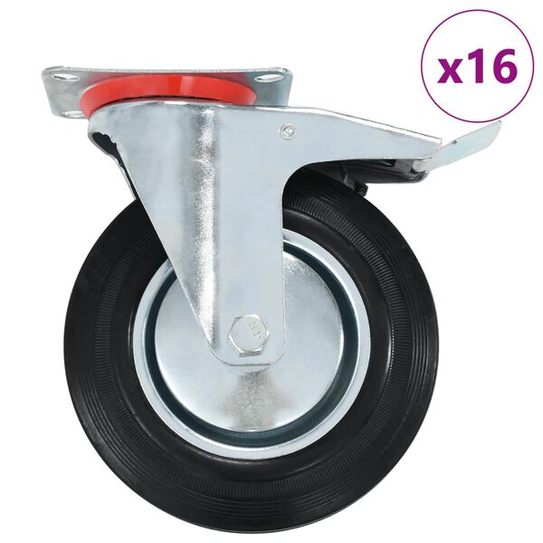 vidaXL Ruedas giratorias 16 unidades 200 mm