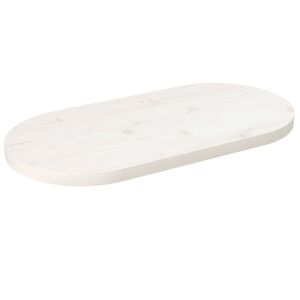 vidaXL Tablero de mesa ovalado madera maciza pino blanco 80x40x2,5 cm