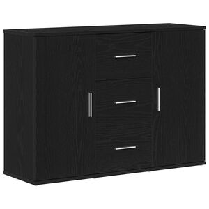 vidaXL Aparador roble negro 91x29,5x65 cm madera de ingenier&iacute;a