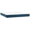 vidaXL Cama box spring con colch&oacute;n terciopelo azul oscuro 180x200 cm