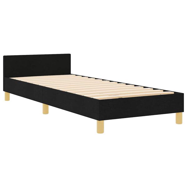 vidaXL Estructura de cama con cabecera Negro 80 x 200 cm tela
