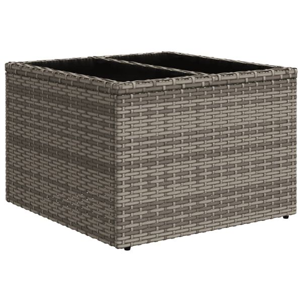 vidaXL Set de muebles de jard&iacute;n 9 pzas y cojines rat&aacute;n sint&eacute;tico gris