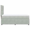 vidaXL Cama box spring con colch&oacute;n terciopelo gris claro 80x200 cm