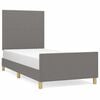 vidaXL Estructura de cama sin colch&oacute;n tela gris oscuro 90x190 cm