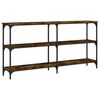 vidaXL Mesa consola madera de ingenier&iacute;a roble ahumado 150x29x75 cm