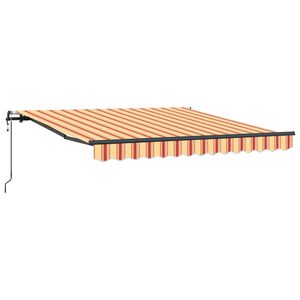 vidaXL Toldo Retr&aacute;ctil Amarillo y Naranja 350 x 250 cm Tela y Aluminio