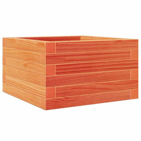 vidaXL Jardinera de madera maciza de pino marr&oacute;n cera 40x40x23 cm