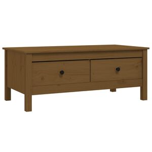 vidaXL Mesa de centro madera maciza de pino marr&oacute;n miel 100x50x40 cm