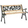 vidaXL Banco de jard&iacute;n con coj&iacute;n Marr&oacute;n 116 x 54 x 73 cm Madera