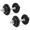 vidaXL Juego de mancuernas hierro fundido 14 piezas 20 kg