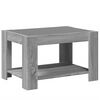 vidaXL Mesa de centro y LED madera ingenier&iacute;a gris Sonoma 73x53x45 cm