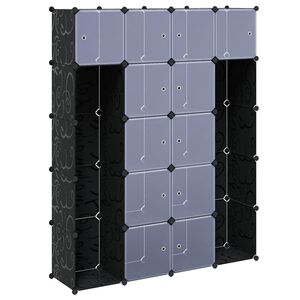 vidaXl Armario modular 14 compartimentos negro y blanco 37x146x180,5cm