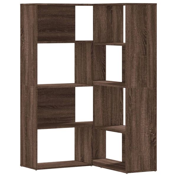 vidaXL Estanter&iacute;a de esquina 4 niveles madera marr&oacute;n roble 85x85x140cm