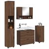 vidaXL Juego de muebles de ba&ntilde;o con caj&oacute;n 4 pcs Roble Marr&oacute;n