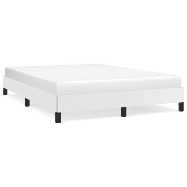 vidaXL Estructura de cama sin colchón cuero sintético blanco 140x200cm