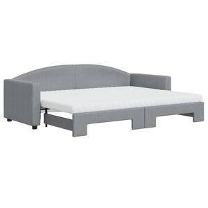 vidaXL Sof&aacute; cama nido con colch&oacute;n tela gris claro 80x200 cm