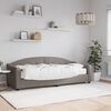 vidaXL Sof&aacute; cama con colch&oacute;n tela gris taupe 80x200 cm