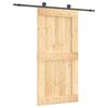 vidaXL Puerta Corredera Natural y negro 100 x 210 cm