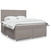 vidaXL Cama box spring con colch&oacute;n tela gris taupe 180x200 cm