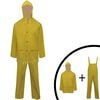 vidaXL Chubasquero impermeable reforzado capucha 2 pzas XXL amarillo