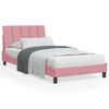vidaXL Cama con colch&oacute;n Hanko terciopelo rosa 100x200 cm