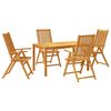 vidaXL Juego de comedor de jard&iacute;n 5 piezas 140x80x74 cm madera maciza de acacia